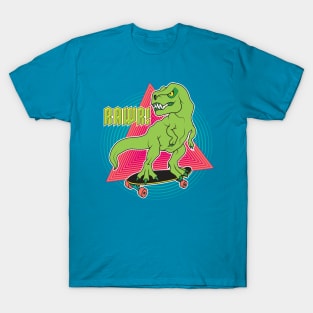 Rawr Dino Skater - Skateboarding T-Rex Dinosaur T-Shirt